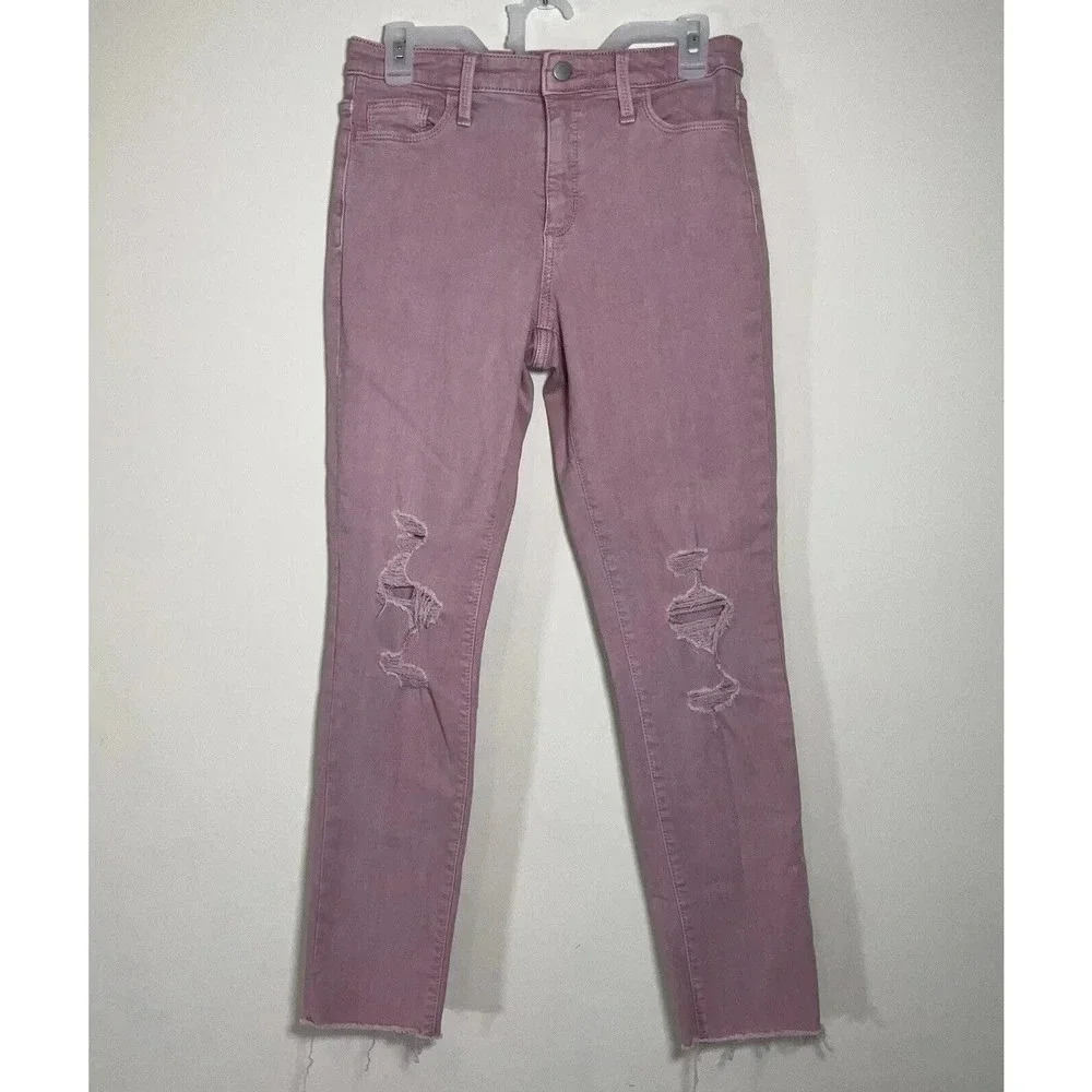 Universal Thread Women's Distressed Pink Denim High Rise Skinny Jeans Size 4
